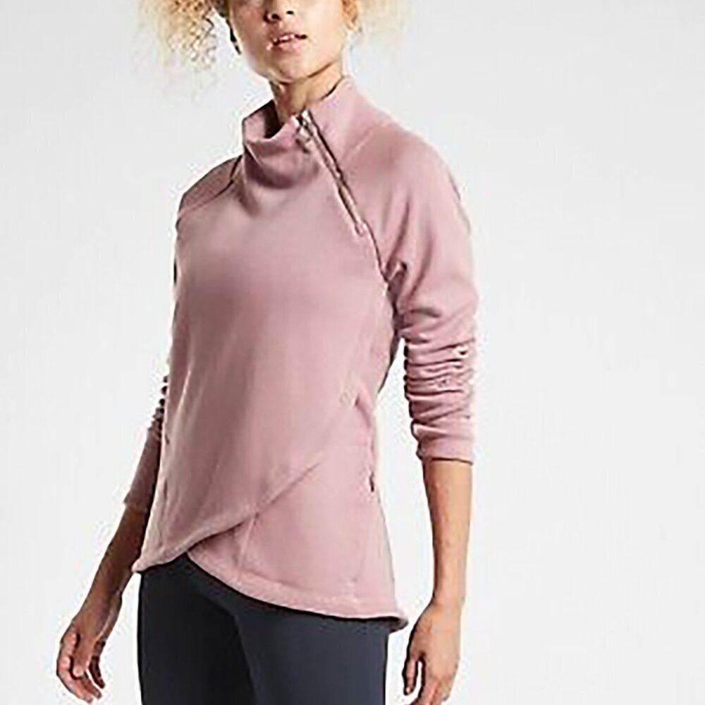 Athleta Cozy Karma Asymmetrical Pullover Fleece